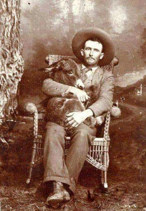 Photograph of Juan Ramón Jiménez and Platero