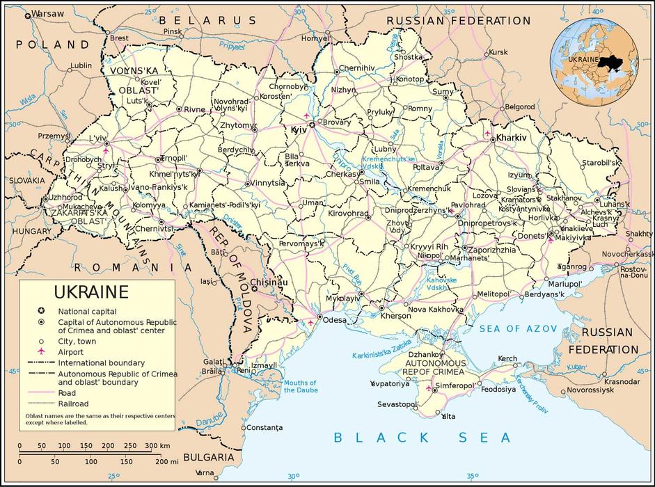 map of Ukraine